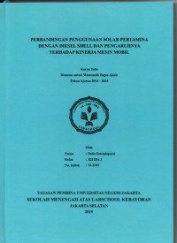 Perbandingan Penggunaan Solar Pertamina Dengan Diesel Shell Dan Pengaruhnya Terhadap Kinerja Mesin Mobil