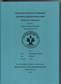 Image of Pengaruh Literasi Pagi terhadap Kemampuan Kognitif Siswa Siswi Angkatan Vastagana