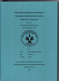 Pengaruh Literasi Pagi terhadap Kemampuan Kognitif Siswa Siswi Angkatan Vastagana