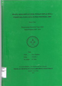 Profil Kemampuan Fisik Pemain Sepak Bola Persitara pada Liga Super Indonesia 2009