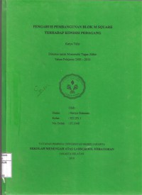 Pengaruh Pembangunan Blok M Square Terhadap Kondisi Pedagang