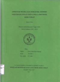 Apresiasi Musik Jazz Bergenre Modern Jazz di Kalangan Siswa SMA Labschool Kebayoran