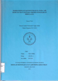 Perbandingan Konsentrasi Fe pada Air Rebusan Bayam pada Proses Pemasakan Berulang