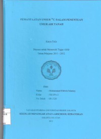 Pemanfaatan Unsur 14C dalam Penentuan Umur Air Tanah