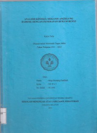 Analisis Kinerja Mekanis Angklung Badeng dengan Penerapan Hukum Bunyi