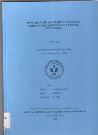 Pancaran Air pada Tabung Tertutup Akibat Ketinggian Lubang Kebocoran