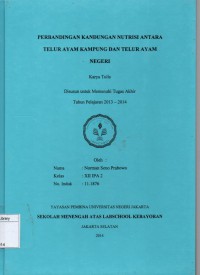 Perbandingan Kandungan Nutrisi Antara Telur Ayam Kampung dan Telur Ayam Negeri