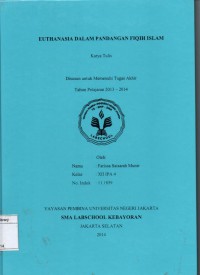 Euthanasia dalam Pandangan Fqih Islam