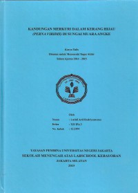 Kandungan Merkuri Dalam Kerang Hijau (Perna viridis) Di Sungai Muara Angke