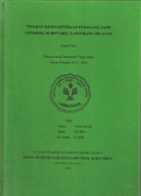 Tingkat Kesejahteraan Pedagang Jamu Gendong di Bintaro, Tangerang Selatan