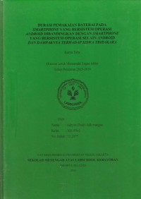 Durasi Pemakaian Baterai pada Smartphone yang Bersistem Operasi Android dibandingkan dengan Smartphone yang Bersistem Operasi Selain Androiddan Dampaknya terhadap Siswa Tridakara