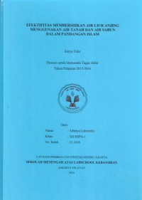 Efektivitas Membersihkan Air Liur Anjing Menggunakan Air Tanah dan Air Sabun dalam Pandangan Islam