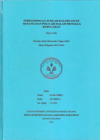 Perbandingan Jumlah Kalori Atlet Renang Cepat dan Polo Air dalam Menjaga Kebugaran