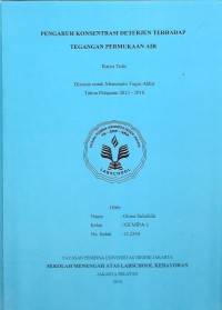 Pengaruh Konsentrasi Detergen terhadap Tegangan Permukaan Air