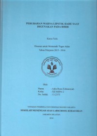 Perubahan Warna Lipstik Hare Saat Digunakan pada Bibir
