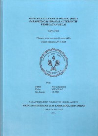 Pemanfaatan Kulit Pisang (Musa Paradisica) sebagai Alternatif Pembuatan Selai