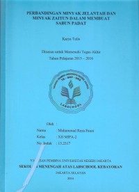 Perbandingan Minyak Jelantah dan Minyak Zaitun dalam Membuat Sabun Padat