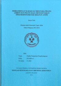 Perbandingan Kadar Zat Besi pada Pisang Ambon dan Pisang Raja Menggunakan Spektrofotometer Serapan Atom