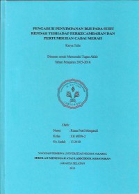 Pengaruh Penyimpangan Biji pada Suhu Rendah terhadap Perkecambahan dan Pertumbuhan Cabai Merah