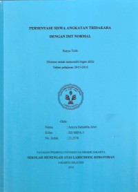 Persentase Siswa Angkatan Tridakara dengan IMT Normal