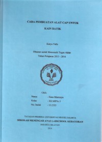 Cara Pembuatan Alat Cap untuk Kain Batik