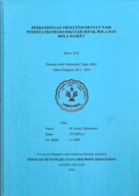 Perbandingan Frekuensi Denyut Nadi Peserta Ekstrakurikuler Sepak Bola dan Bola Basket