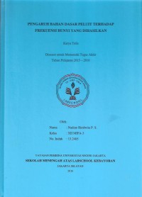 Pengaruh Bahan Dasar Peluit terhadap Frekuensi Bunyi yang Dihasilkan