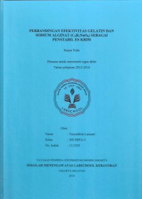 Perbandingan Efektivitas Gelatin dan Sodium Alginat (C5H7Nao6) sebagai Penstabil Es Krim