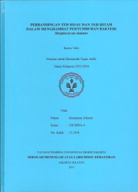 Image of Perbandingan Teh Hijau dan Teh Hitam dalam Menghambat Pertumbuhan Bakteri Streptococcus Mutans