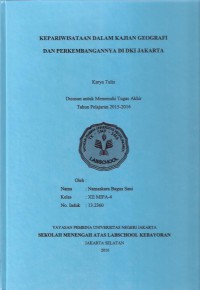 Kepariwisataan dalam Kajian Geografi dan Perkembangannya di Provinsi DKI Jakarta