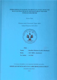 Perbandingan Kadar Chlorine (Cl) pada Pemutih Bayclin dan So Klin  Menggunakan Metode Titrasi Iodometri