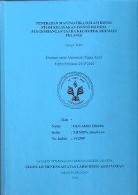 Penerapan Matematika dalam Bisnis Studi Kelayakan Investasi pada Pengembangan Usaha Kelompok Bermain Pelangi