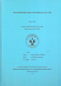 Pengaruh Diet pada Usia Remaja (12 - 17 Tahun)