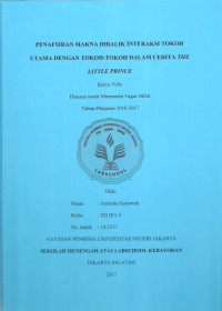 Penafsiran Makna Dibalik Interaksi Tokoh Utama dengan Tokoh-tokoh dalam Cerita The Little Prince