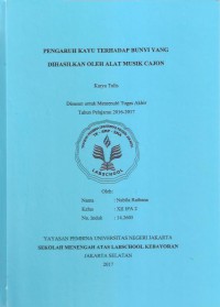 Pengaruh Kayu terhadap Bunyi yang Dihasilkan oleh Alat Musik Cajon