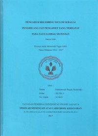 Pengaruh Belimbing Wuluh sebagai Penghilang Zat Pengawet yang Terdapat pada Saus Sambal Mi instan