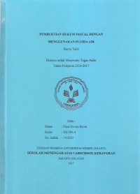 Pembuktian Hukum Pascal dengan Menggunakan Fluida Air