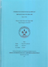 Pembuktian Hukum Pascal dengan Menggunakan Fluida Air