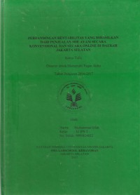 Perbandingan Rentabilitas Yang Dihasilkan Dari Penjualan Mie Ayam Secara Konvensional Dan Secara Online Di daerah Jakarta Selatan