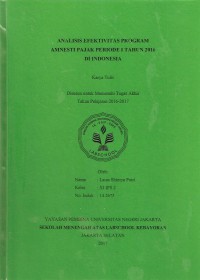 Analisis Efektivitas Program Amnesti Pajak Periode I Tahun 2016 Di Indonesia