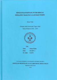 Penggunaan Bawang Putih Sebagai Pengawet Makanan Alami bagi Tempe