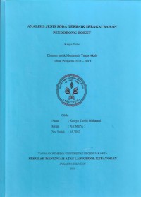 Image of Analisis Jenis Soda Terbaik Sebagai Bahan Pendorong  Roket