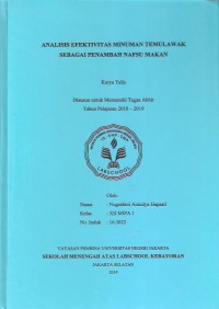 Image of Analisis Efektivitas Minuman Temulawak Sebagai Penambah Nafsu Makan