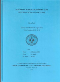 Penerapan Hukum Archimedes pada Plat Baja di Dalam Air Tanah