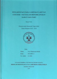 Pengaruh NaCl pada Campuran Larutan Ch3COOh + NaCldalam Menghilangkan Karat pada Paku