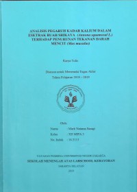 Analisis Pengaruh Kadar Kalium dalam Ekstrak Buah Srikaya (Annona Squamosal L.) Terhadap Penurunan Tekanan Darah Mencit (Mus Muculus)