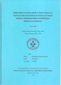 Perbandingan Pengaruh Latihan Pukulan Menggunakan Ban dengan Pukulan Udara Kosong Terhadap Prestasi Memukul Permainan Baseball