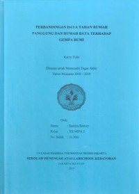 Perbandingan Daya Tahan Rumah Panggung Dan Rumah Bata Terhadap Gempa Bumi