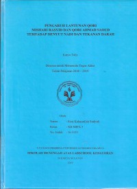 Pengaruh Lantunan Murottal Qori Mishari Rashid Dan Qori Ahmad Saoud Terhadap Denyut Nadi Dan Tekanan Darah