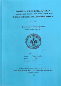 Algoritma dalam Pembuatan Chord Progression Generator pada Musik Pop dengan Menggunakan Chord Progression
